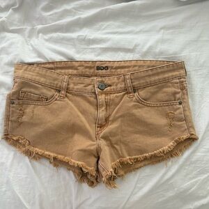 BDG Tan Distressed Women Shorts